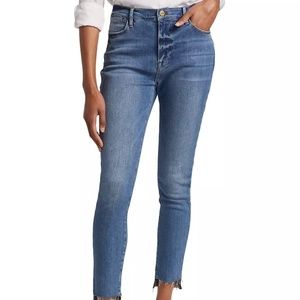 Frame - Le High Raw-Hem Stretch Skinny Jean (Size 24)